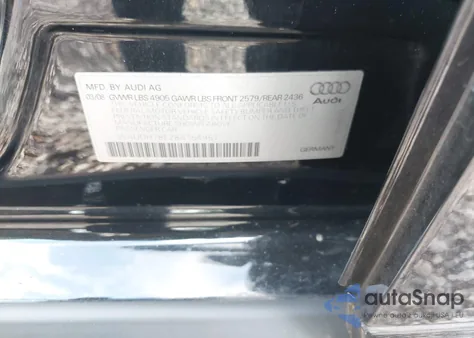 2008 Audi A4 3.2 z USA, uszkodzony, nr VIN WAUDH78E28A154957